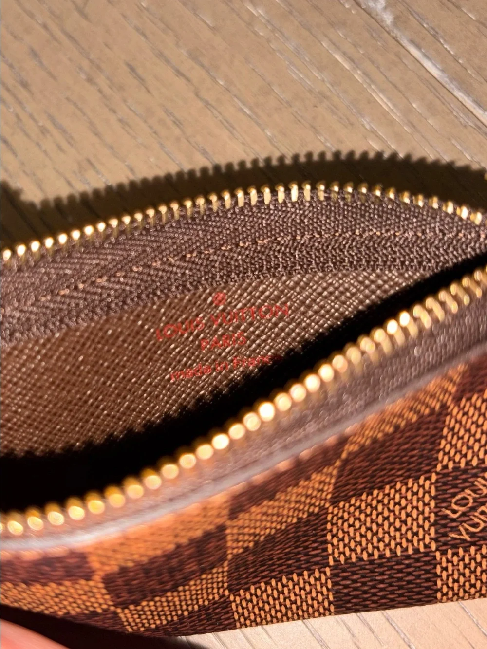 Louis Vuitton Brown Damier Key Pouch with Gold Hardware